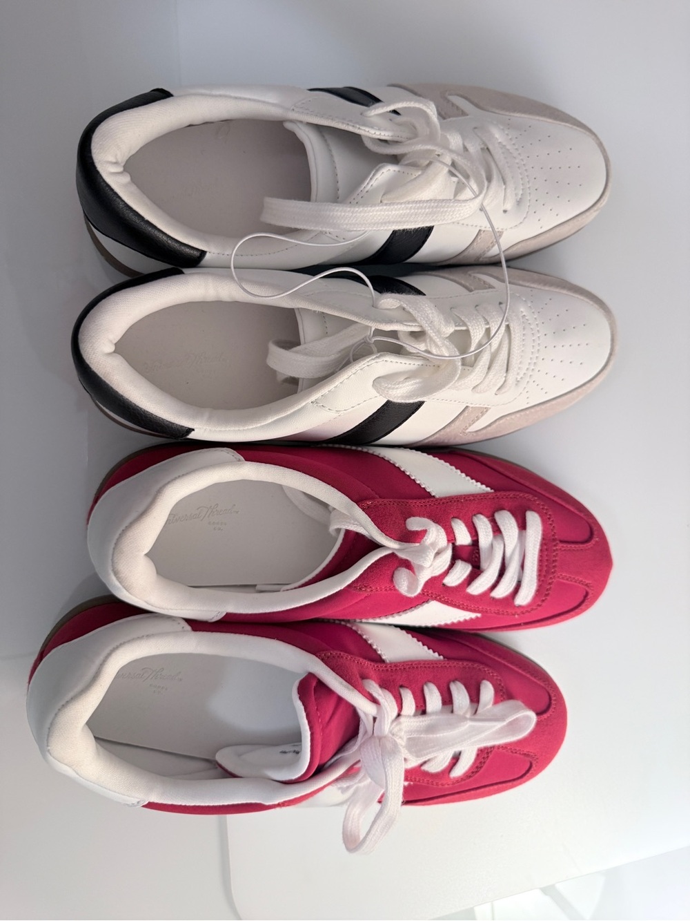 Universal Thread Women’s White & Red Low-Top Lace-Up Sneakers - 2 Pairs Size 10 - Picture 6 of 10
